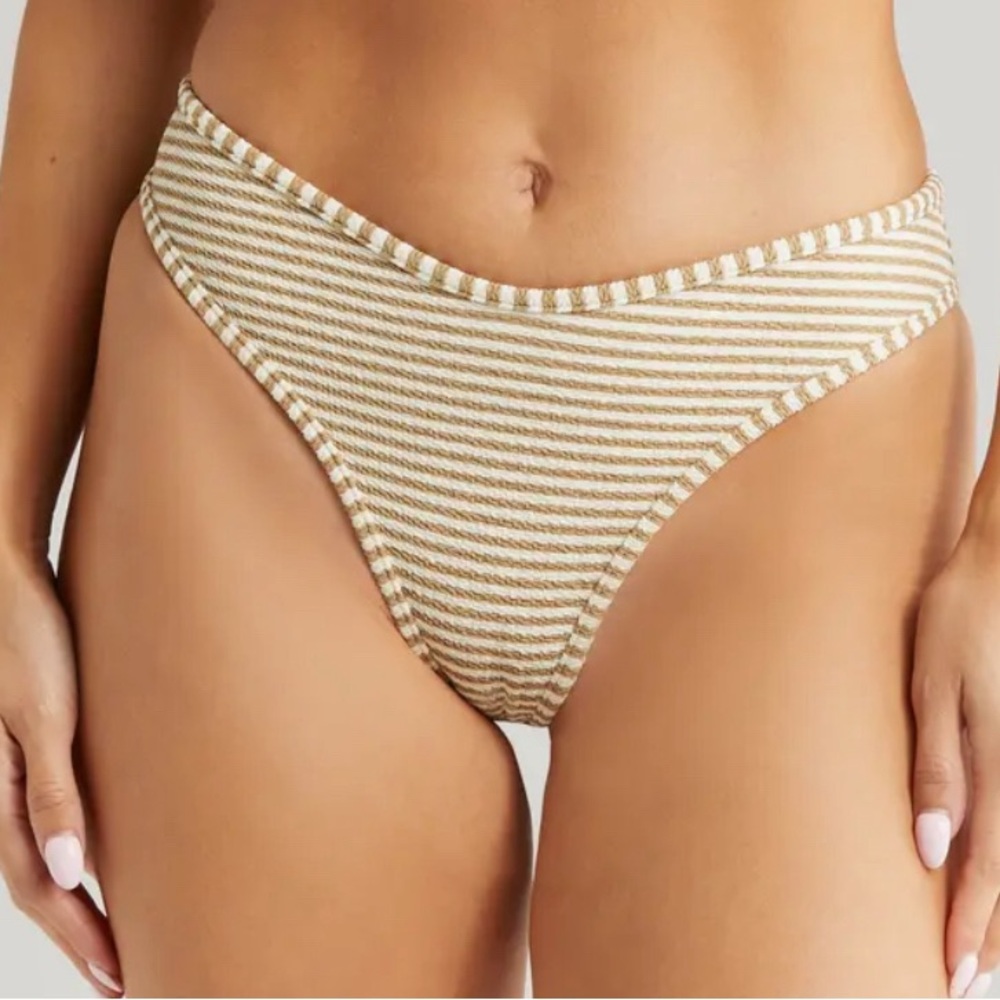Montce Lulu Neutral Stripe Bikini Bottom